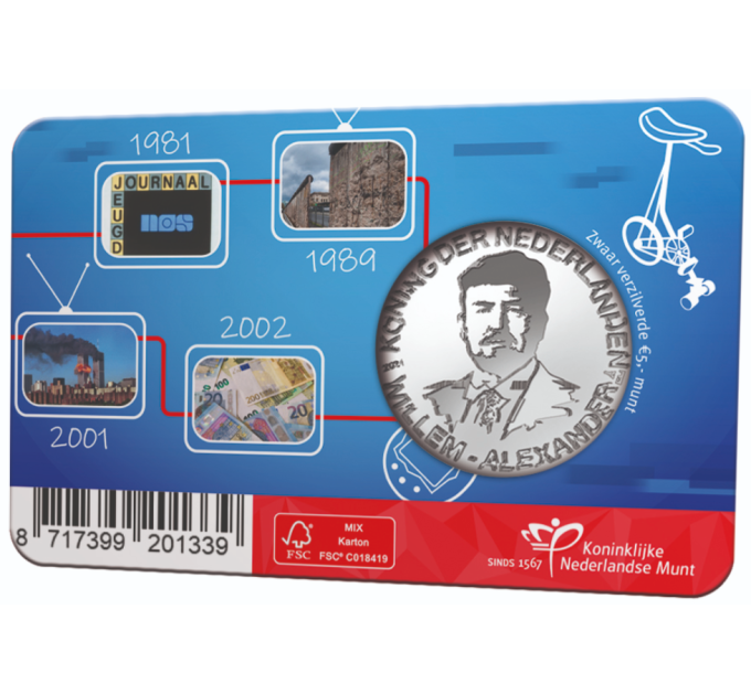 Nederland 5 euro UNC 2021 - 40-jarig jubileum NOS Jeugdjournaal