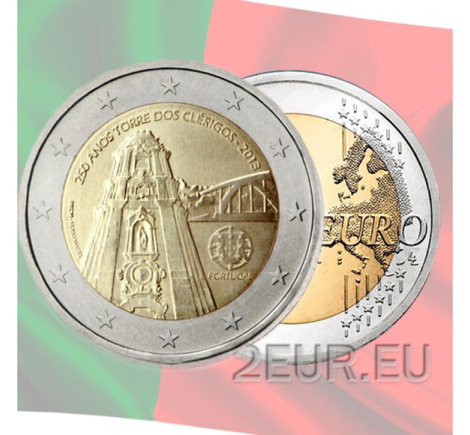 Portugal 2 euro UNC 2013 - 250ste verjaardag van de Clerigostoren