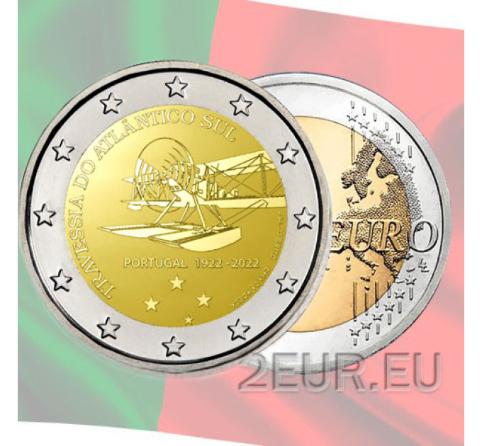 Portugal 2 euro UNC 2022 - 100ste verjaardag van de eerste Zuid-Atlantische luchtoversteek