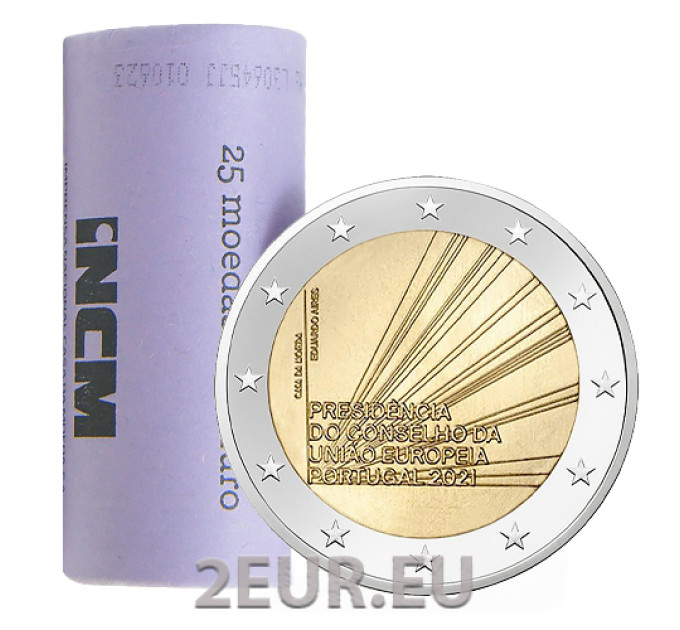 Portugal 2 euro UNC rollen 2020 - 75 jaar Verenigde