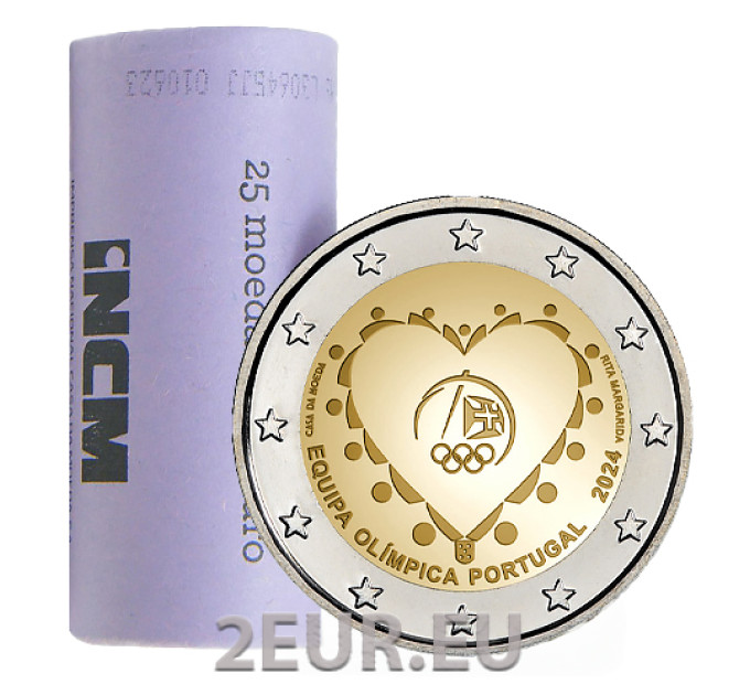 Portugal 2 euro UNC rollen 2024 - Olympische Spelen