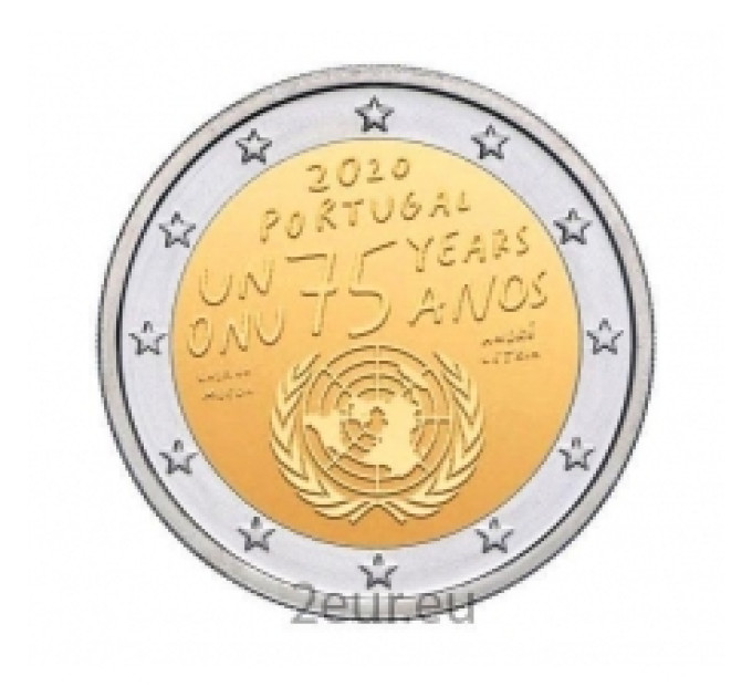 Portugal 2 euro UNC rollen 2020 - 75 jaar Verenigde