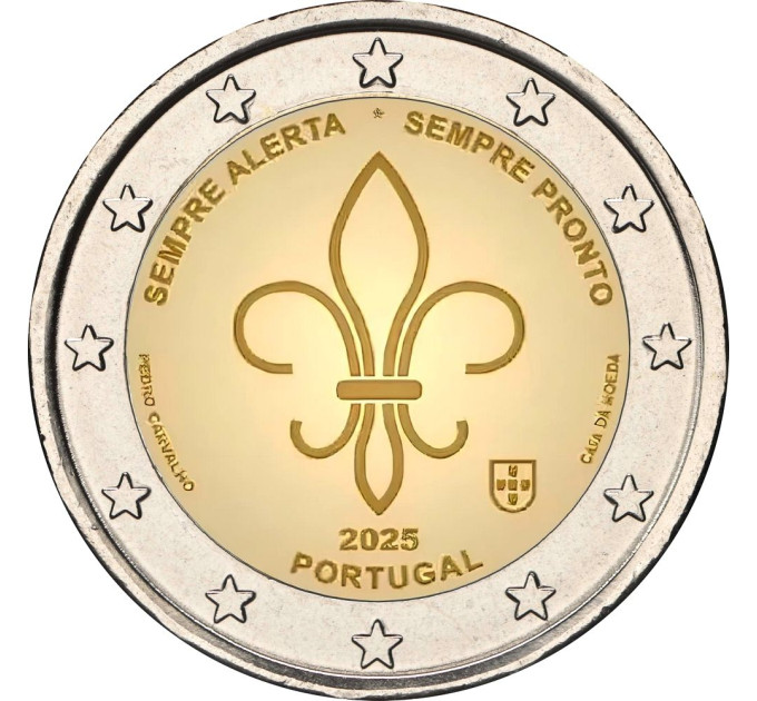 Portugal 2 euro UNC rollen 2025 - Wereld Scouting