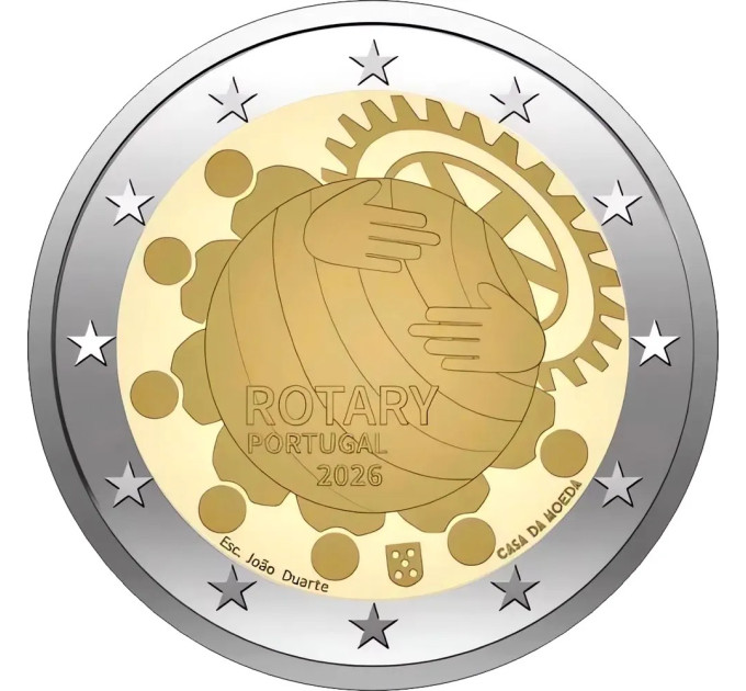 Portugal 2 euro UNC 2026 - 100-jarig jubileum van de Rotary Foundation in Portugal