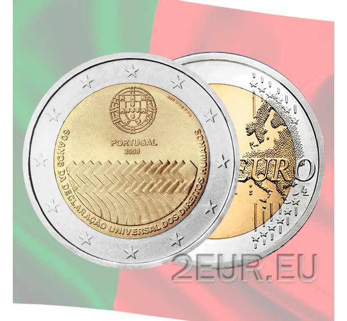 Portugal 2 euro UNC 2008 - 60 jaar mensenrechten