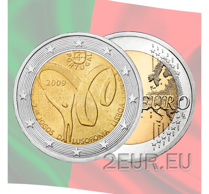 Portugal 2 euro UNC 2009 - Spelen in Lissabon