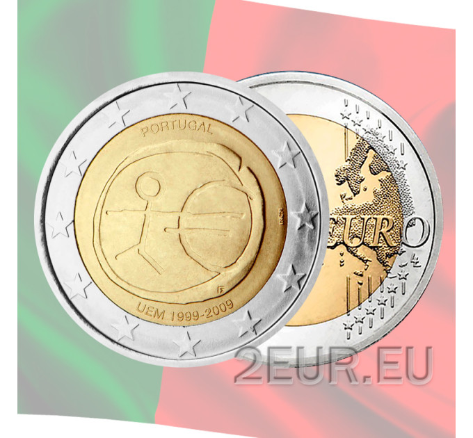 Portugal 2 euro UNC 2009 - 10 jaar Euro - EMU