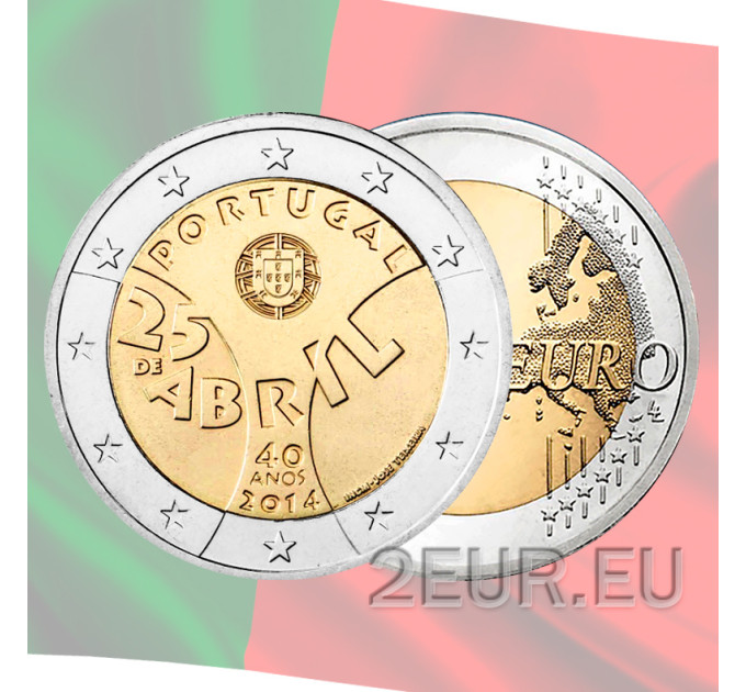 Portugal 2 euro UNC 2014 - 40e verjaardag van de 25e aprilrevolutie - Anjerrevolutie