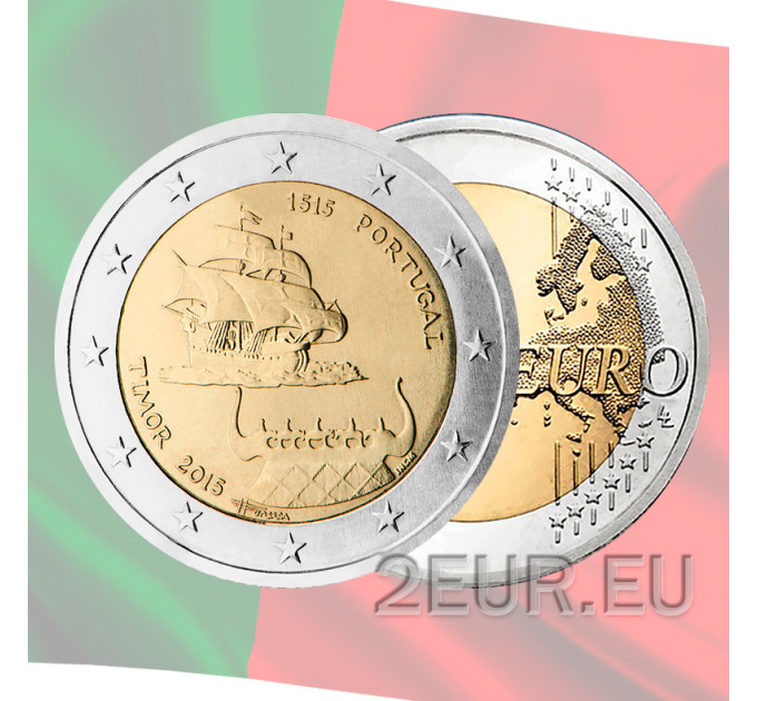 Portugal 2 euro UNC 2015 - 500 jaar sinds het eerste contact met Timor