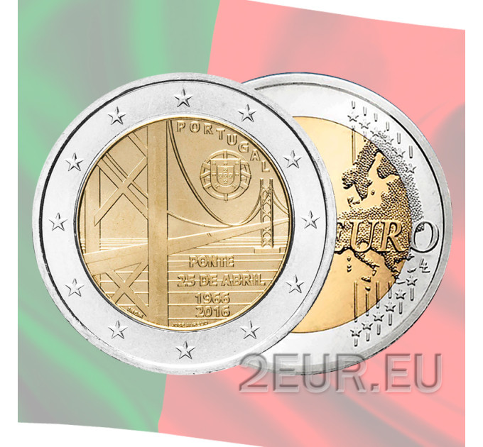 Portugal 2 euro UNC 2016 - 50 jaar sinds inhuldiging van de 25 april-brug