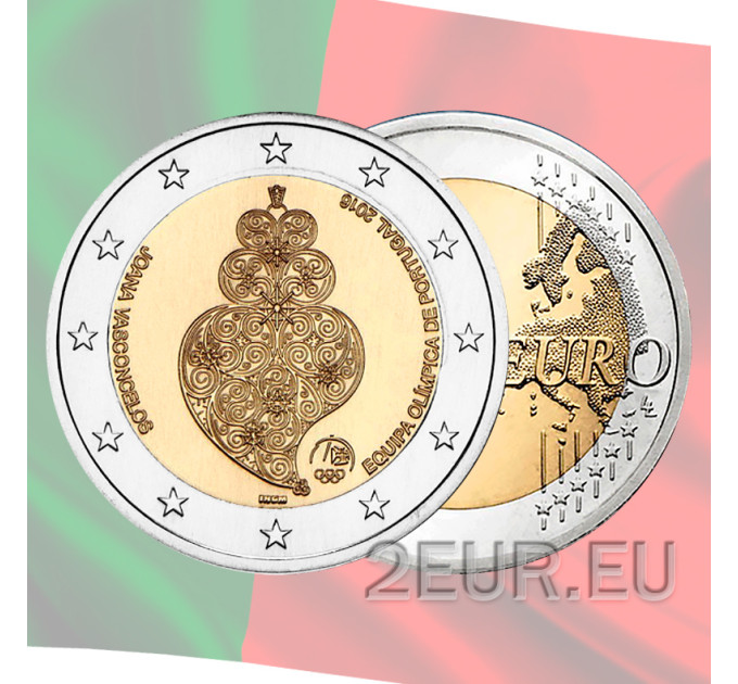 Portugal 2 euro UNC 2016 - Portugees team dat deelneemt aan de Olympische Spelen in Rio