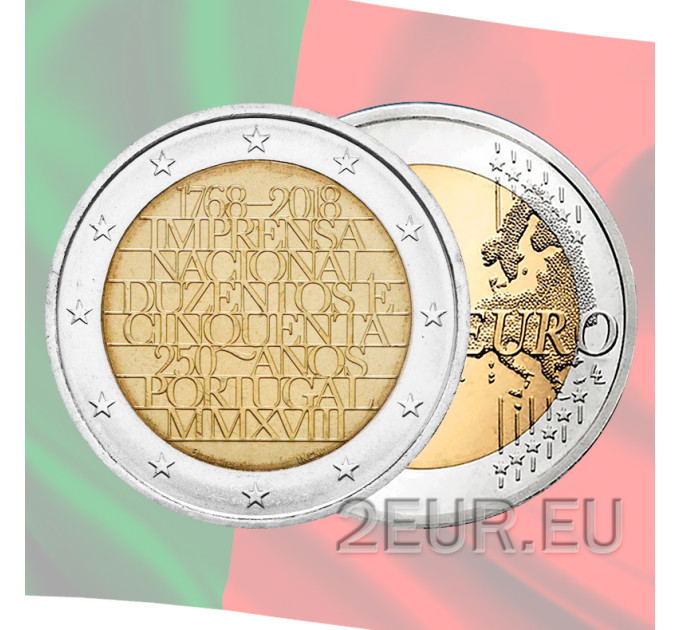 Portugal 2 euro UNC 2018 - 250e verjaardag van de Nationale Drukkerij