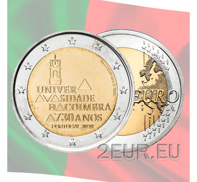 Portugal 2 euro UNC 2020 - 730 Jaar Universiteit van Coimbra