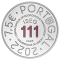 Portugal 7,5 euro zilver proof 2022 - 111 jaar Lissabon School of Economics and Management - ISEG