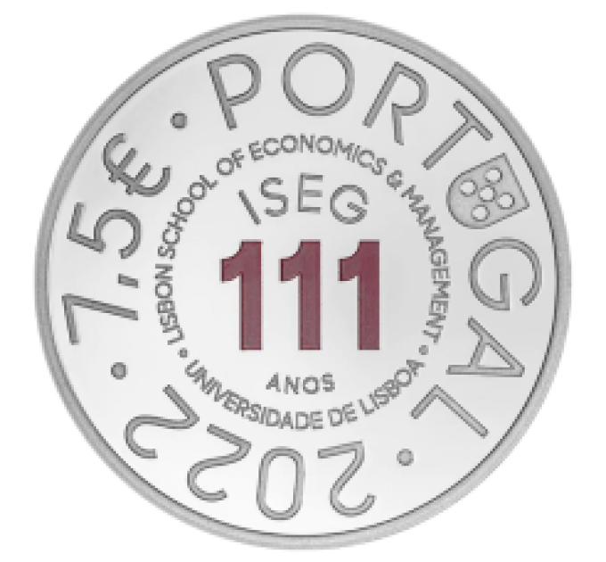 Portugal 7,5 euro zilver proof 2022 - 111 jaar Lissabon School of Economics and Management - ISEG