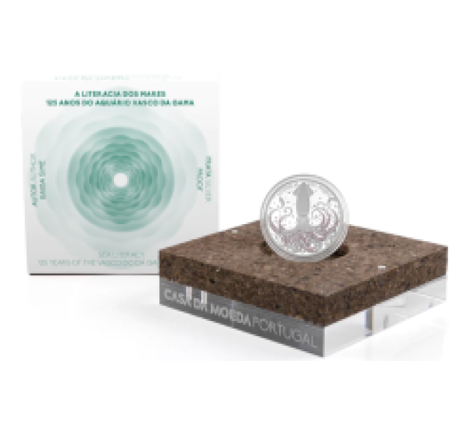 Portugal 7,5 euro zilver proof 2023 - Zeegeletterdheid - 125 jaar aquarium in Vasko uit Gama