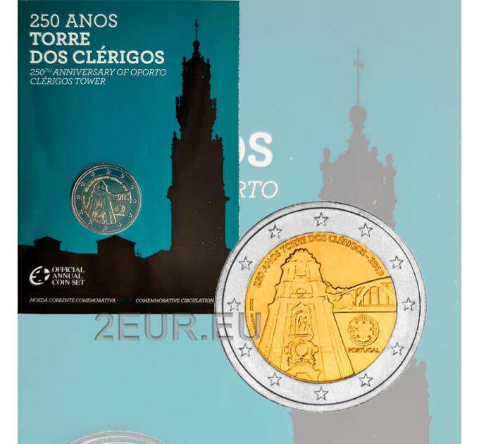 Portugal 2 euro BU 2013 - 250E VERJAARDAG VAN DE CLERIGOS-TOREN