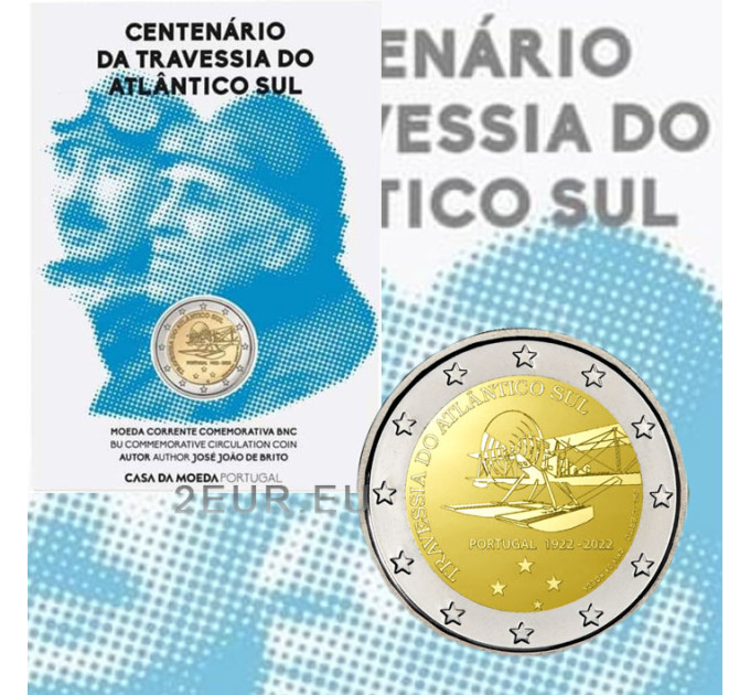 Portugal 2 euro BU 2022 - 100ste verjaardag van de eerste Zuid-Atlantische luchtoversteek