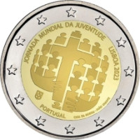 Portugal 2 euro UNC 2023 - Wereld Jeugd Dag