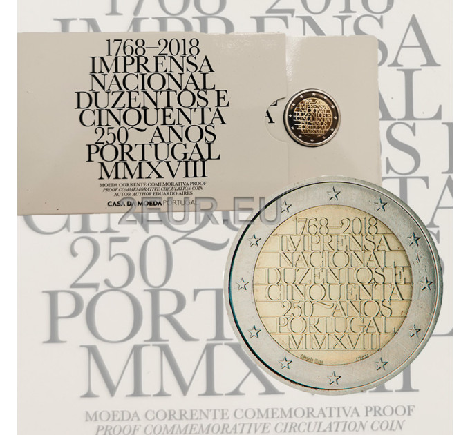 Portugal 2 euro proof 2018 - 250e verjaardag van de Nationale Drukkerij INCM