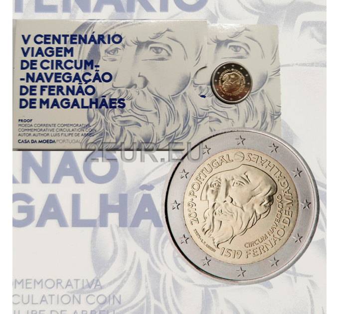 Portugal 2 euro proof 2019 - 500e verjaardag van de eerste omvaart om de aarde door Magellan