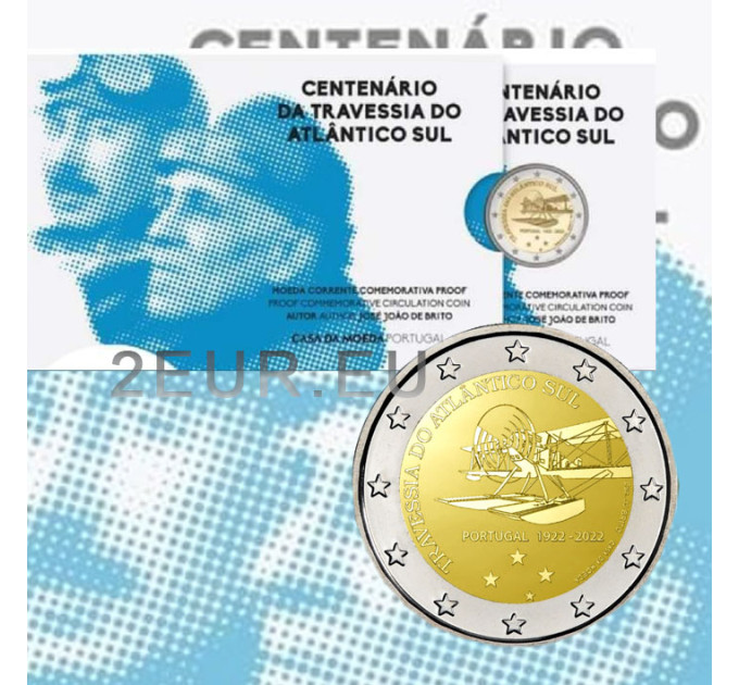 Portugal 2 euro proof 2022 - 100ste verjaardag van de eerste Zuid-Atlantische luchtoversteek