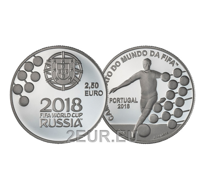 Portugal 2,5 euro UNC 2018 - FIFA Wereldkampioenschap voetbal in Rusland