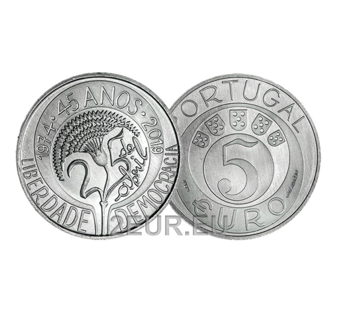 Portugal 5 euro UNC 2019 - 45e verjaardag van de Anjerrevolutie