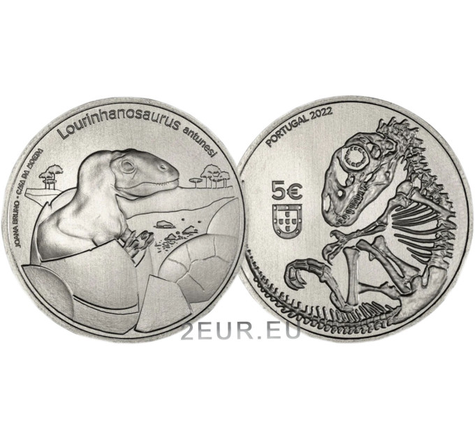 Portugal 5 euro UNC 2022 - Dinosaurussen in Portugal