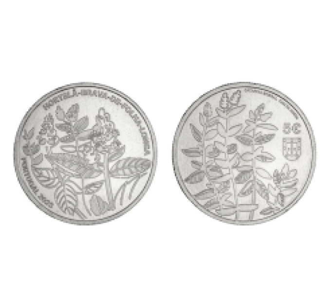 Portugal 5 euro UNC 2023 - Langbladige groene munt