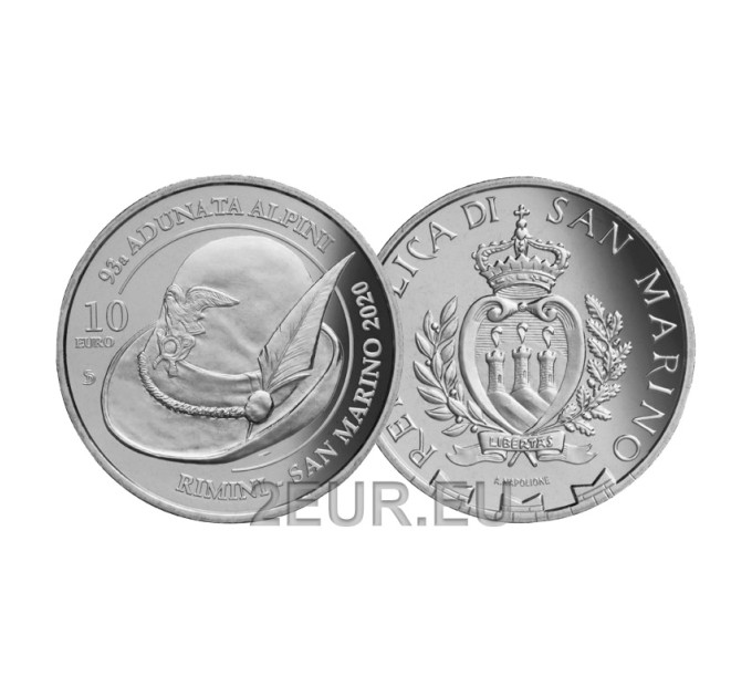 San Marino 10 euro BU 2020 - 93e bijeenkomst van de Alpine Club in Rimini en San Marino