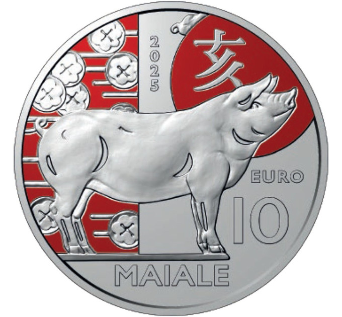 San Marino 10 euro BU 2025 - Chinese maankalender - "Varken"