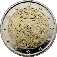San Marino 2 euro Proof 2026 - 800e sterfdag van Franciscus van Assisi