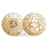 San Marino 5 euro UNC 2019 - "Zodiac Signs - Kreeft"