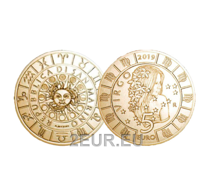 San Marino 5 euro UNC 2019 - "Sterrenbeelden - Maagd"