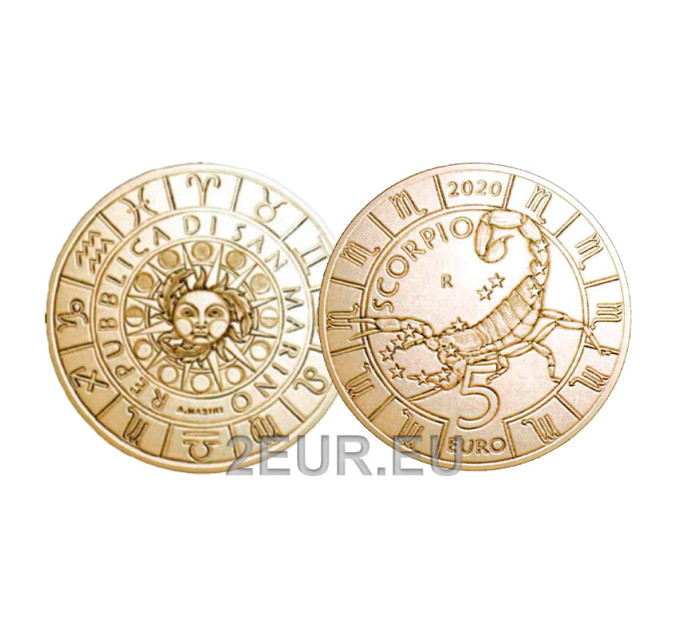 San Marino 5 euro UNC 2020 - "Sterrenbeelden - Schorpioen"