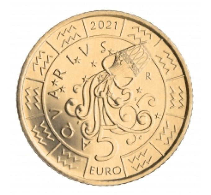 San Marino 5 euro UNC 2021 - "Zodiac Waterman"