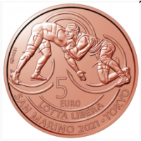 San Marino 5 euro UNC 2021 - "Overwinning in freestyle worstelen in Tokio"