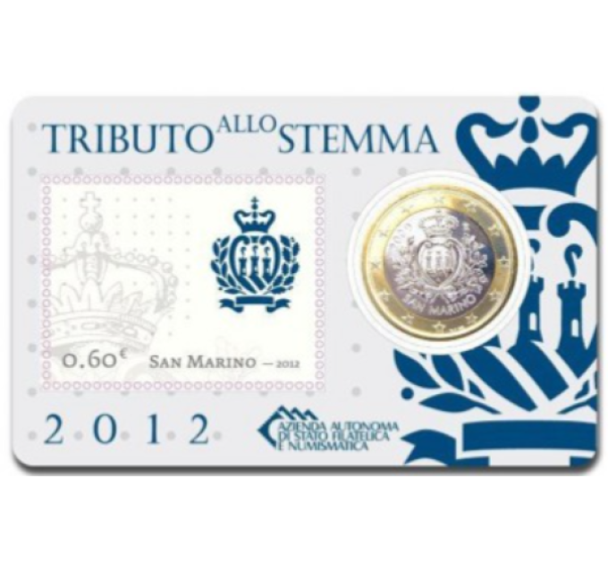 San Marino 1 EURO BU 2012 - 1 EURO + ZEGEL