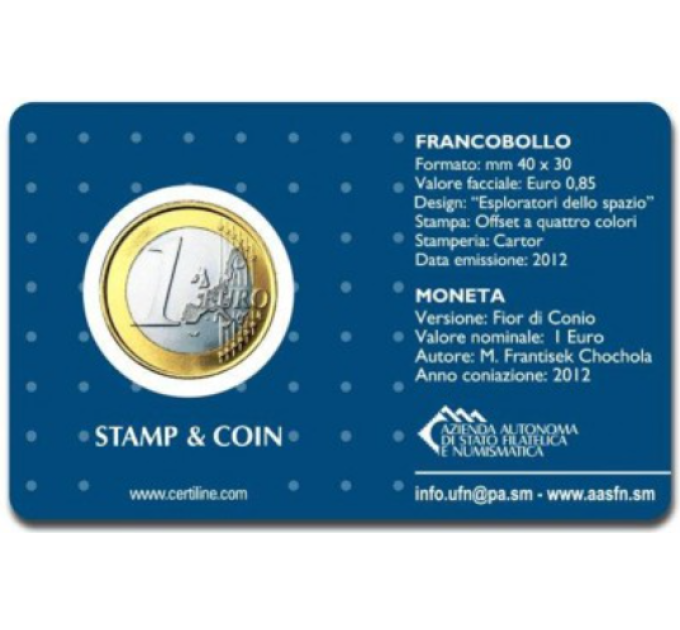 San Marino 1 EURO BU 2012 - 1 EURO + ZEGEL