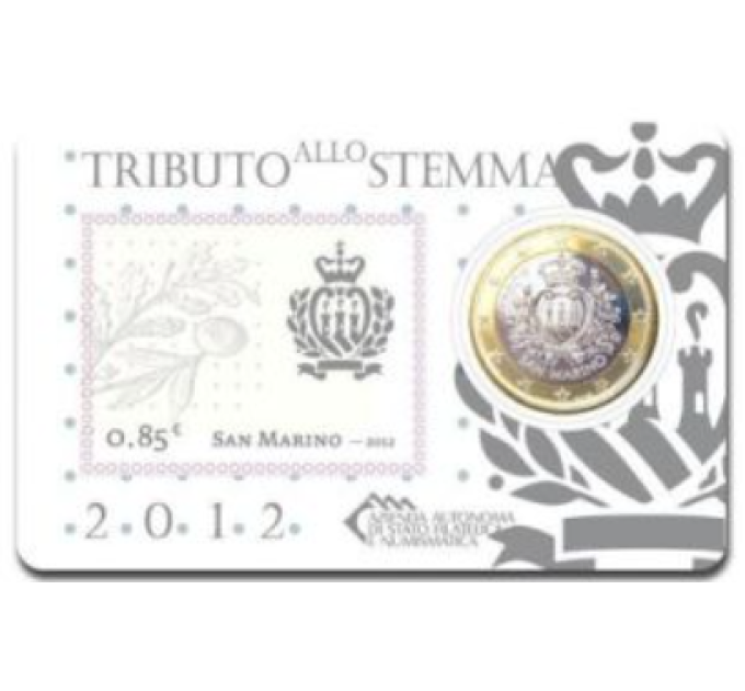 San Marino 1 EURO BU 2012 - 1 EURO + ZEGEL