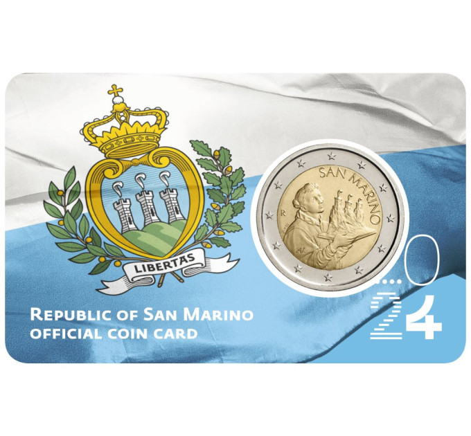 San Marino 2 EURO BU 2024 - Vlag van de Republiek San Marino