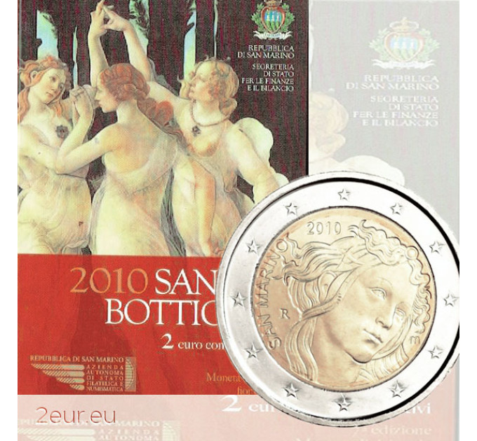 San Marino 2 euro BU 2010 - 500 sterfdag van Sandro Botticelli
