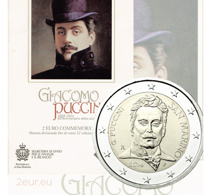 San Marino 2 euro BU 2014 - 90e verjaardag sinds de dood van Giacomo Puccini