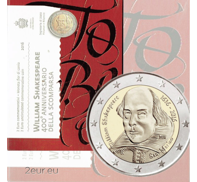 San Marino 2 euro BU 2016 - 400 jaar sinds de dood van William Shakespeare