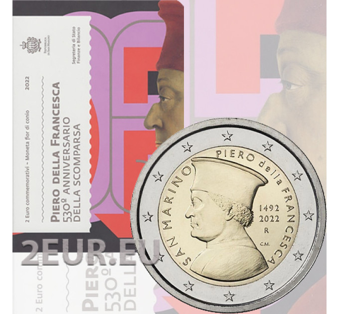 San Marino 2 euro BU 2022 - 530e sterfdag van Piero Della Francesca
