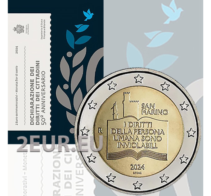 San Marino 2 euro BU 2024 - Verklaring van de rechten van burgers en fundamentele beginselen van de overheid