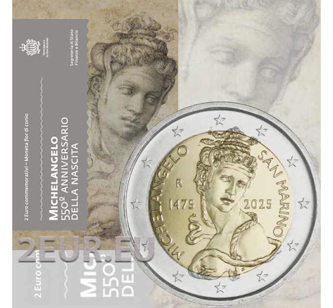 San Marino 2 euro BU 2025 - 550e verjaardag van de geboorte van Michelangelo