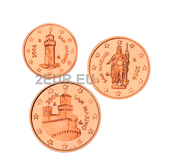 San Marino 1,2,5 cent UNC 2006