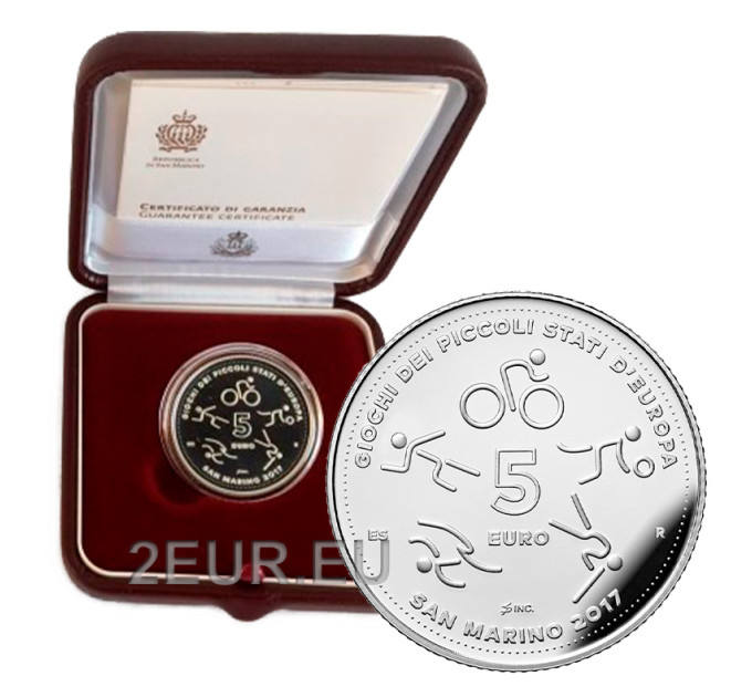 San Marino 5 euro proof 2017 - Spelen van de Kleine Staten van Europa in San Marino